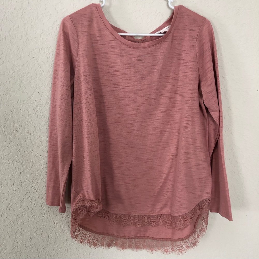 LC Lauren Conrad Lace Detail Shirt